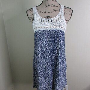 Aeropostale Sundress S Crochet White Blue